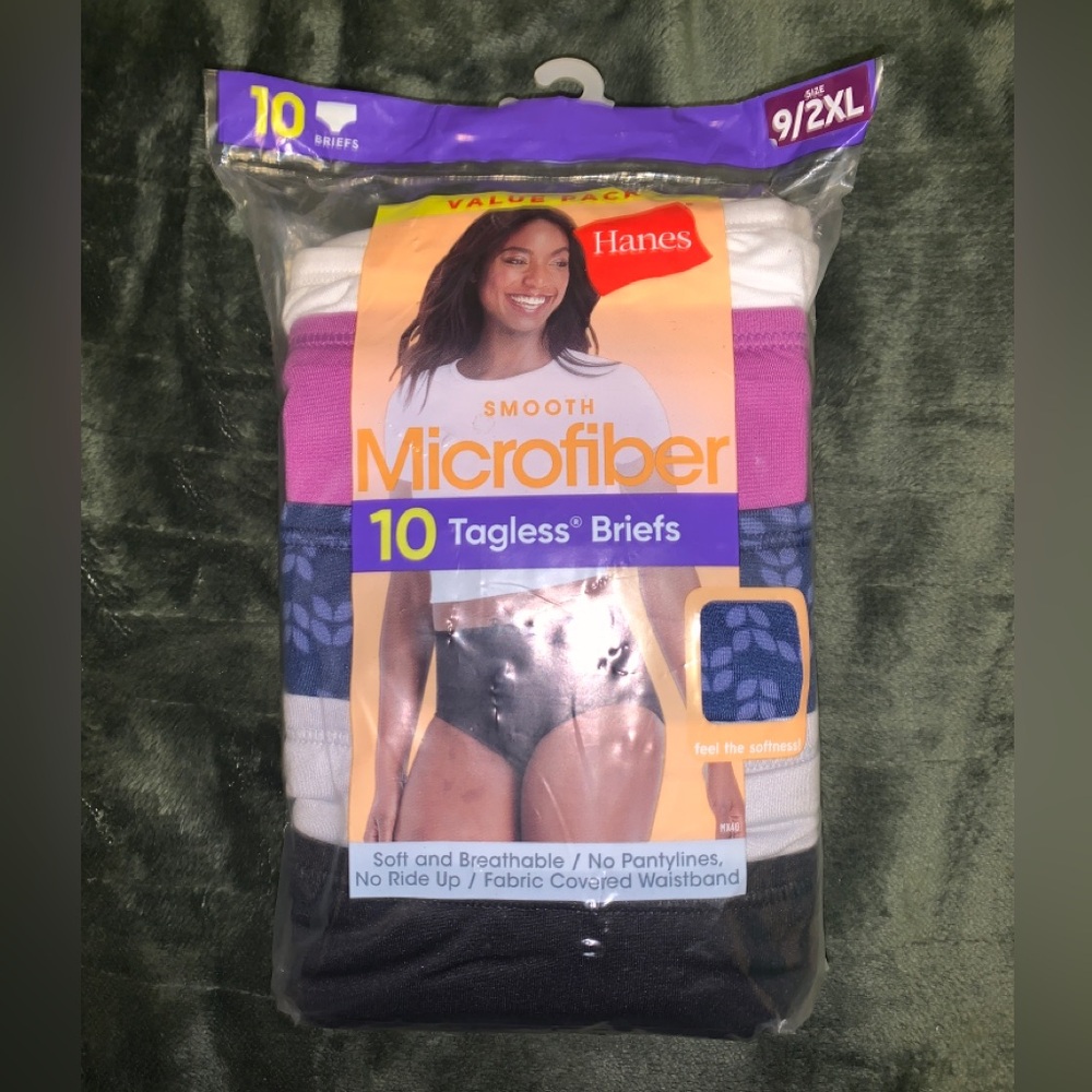 Hanes Women's Underwear Briefs Pack, 10-Pack Moisture-Wicking Brief Panties